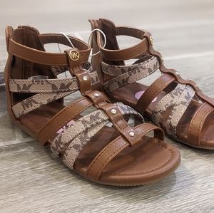 Michael Kors Strappy Gladiator Girls Sandals, Brown